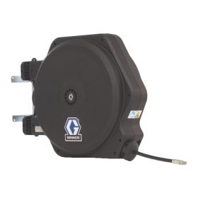 Graco LD Series, Oil, 13mm (1/2") Inlet, 13mm X 11m (1/2" X 35') Hose, BSPP, Swivel Wall Mount, With Inlet Kit, Black - 24J265